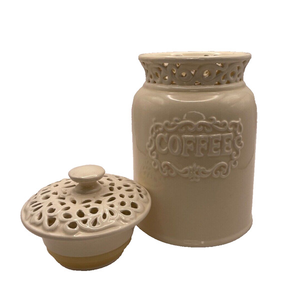 Pre-owned Ceramic Coffee Jar From California Pantry 6.75" Hermetic Seal - Picture 8 of 10